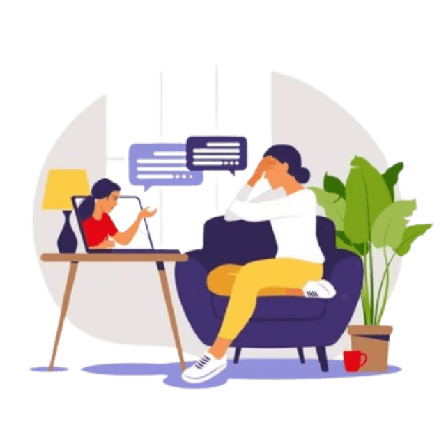 Ilustración de terapia online